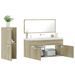 Ensemble de meubles de salle de bain 3 pcs chêne sonoma - Photo n°4