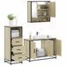 Ensemble de meubles de salle de bain 3 pcs chêne sonoma - Photo n°1