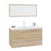 Ensemble de meubles de salle de bain 3 pcs Chêne sonoma 2 - Photo n°2