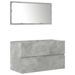 Ensemble de meubles de salle de bain 3 pcs gris béton - Photo n°5