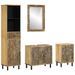 Ensemble de meubles de salle de bain 4 pcs bois manguier massif - Photo n°1