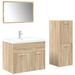 Ensemble de meubles de salle de bain 4 pcs chêne sonoma - Photo n°2