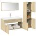 Ensemble de meubles de salle de bain 4 pcs chêne sonoma - Photo n°1