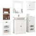 Ensemble de meubles de salle de bain 5 pcs Bois solide Blanc - Photo n°1