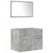 Ensemble de meubles de salle de bain 5 pcs gris béton - Photo n°7