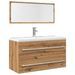 Ensemble de meubles salle de bain 2 pcs bois d'ingénierie - Photo n°1