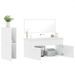 Ensemble de meubles salle de bain 3 pcs blanc bois d'ingénierie - Photo n°4