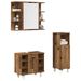 Ensemble de meubles salle de bain 3 pcs bois d'ingénierie - Photo n°1