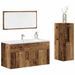 Ensemble de meubles salle de bain 3 pcs bois d'ingénierie - Photo n°1