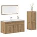 Ensemble de meubles salle de bain 3 pcs bois d'ingénierie - Photo n°1