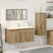 Ensemble de meubles salle de bain 3 pcs bois d'ingénierie - Photo n°3