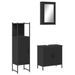 Ensemble de meubles salle de bain 3 pcs noir bois d'ingénierie - Photo n°2