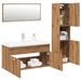 Ensemble de meubles salle de bain 4 pcs bois d'ingénierie - Photo n°1