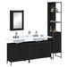 Ensemble de meubles salle de bain 4 pcs noir bois d'ingénierie - Photo n°1