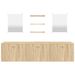 Ensemble de meubles salle de bain 6 pcs chêne bois d'ingénierie - Photo n°4