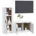 Ensemble de meubles TV 2 pcs Blanc Bois d'ingénierie - Photo n°3