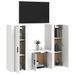 Ensemble de meubles TV 3 pcs Blanc Bois d'ingénierie - Photo n°3