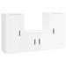 Ensemble de meubles TV 3 pcs Blanc brillant Bois d'ingénierie - Photo n°1