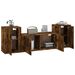 Ensemble de meubles TV 3 pcs Chêne fumé Bois d'ingénierie - Photo n°3