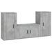 Ensemble de meubles TV 3 pcs Gris béton Bois d'ingénierie - Photo n°1