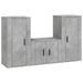 Ensemble de meubles TV 3 pcs Gris béton Bois d'ingénierie - Photo n°1