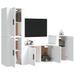 Ensemble de meubles TV 4 pcs Blanc Bois d'ingénierie - Photo n°3