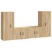 Ensemble de meubles TV 4 pcs Chêne sonoma Bois d'ingénierie - Photo n°1