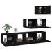 Ensemble de meubles TV 4 pcs Noir Bois d'ingénierie - Photo n°4