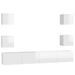 Ensemble de meubles TV 6 pcs Blanc brillant 5 - Photo n°2