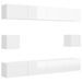 Ensemble de meubles TV 6 pcs Blanc brillant 4 - Photo n°1