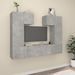 Ensemble de meubles TV 6 pcs Gris béton Bois d'ingénierie - Photo n°1
