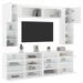 Ensemble de meubles TV muraux 6 pcs avec lumières LED blanc - Photo n°1