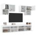 Ensemble de meubles TV muraux 6 pcs avec lumières LED blanc - Photo n°1