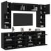 Ensemble de meubles TV muraux 6 pcs avec lumières LED noir - Photo n°1