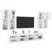 Ensemble de meubles TV muraux 7 pcs avec lumières LED blanc - Photo n°1