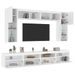 Ensemble de meubles TV muraux 8 pcs avec lumières LED blanc - Photo n°1