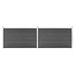 Ensemble de panneau de clôture WPC 353x105 cm Noir - Photo n°1
