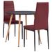 Ensemble de salle à manger 3 pcs Similicuir Rouge bordeaux 12 - Photo n°1