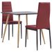 Ensemble de salle à manger 3 pcs Similicuir Rouge bordeaux 11 - Photo n°1