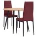 Ensemble de salle à manger 3 pcs Similicuir Rouge bordeaux 3 - Photo n°1