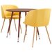 Ensemble de salle à manger 3 pcs Tissu Jaune 4 - Photo n°1
