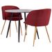 Ensemble de salle à manger 3 pcs Tissu Rouge bordeaux 6 - Photo n°1