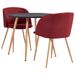 Ensemble de salle à manger 3 pcs Tissu Rouge bordeaux 4 - Photo n°1