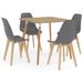 Ensemble de salle à manger 5 pcs Gris 5 - Photo n°1