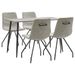 Ensemble de salle à manger 5 pcs Gris Similicuir 2 - Photo n°1
