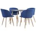 Ensemble de salle à manger 5 pcs Tissu Bleu 11 - Photo n°1