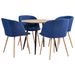Ensemble de salle à manger 5 pcs Tissu Bleu 3 - Photo n°1