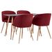 Ensemble de salle à manger 5 pcs Tissu Rouge bordeaux 13 - Photo n°1
