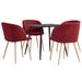 Ensemble de salle à manger 5 pcs Tissu Rouge bordeaux 4 - Photo n°1