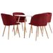 Ensemble de salle à manger 5 pcs Tissu Rouge bordeaux - Photo n°1